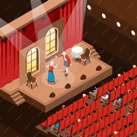 Illustration d'une scène de théâtre métaphorique représentant l'amour éternel