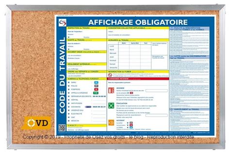 Panneau d'affichage obligatoire pour une entreprise