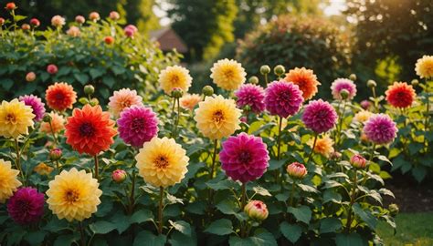 Plan rapproché d'une fleur de dahlia en pleine floraison dans un jardin ensoleillé
