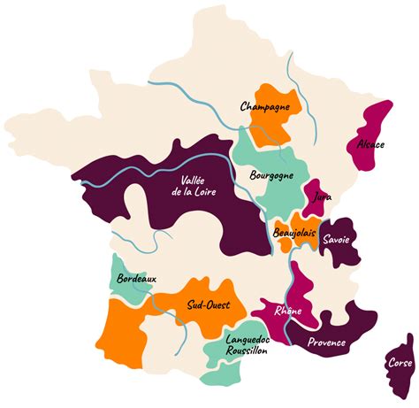 Carte des régions viticoles françaises et leurs périodes de vendanges