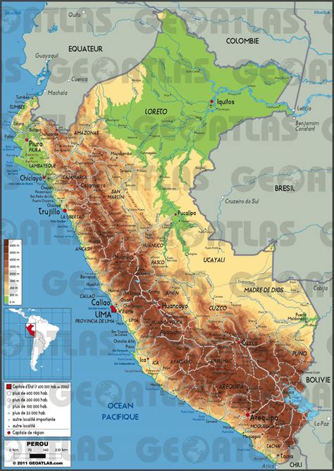 Carte du Pérou avec mise en évidence de sa biodiversité