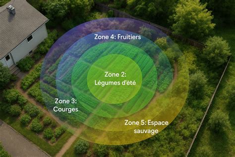Schéma du zonage en permaculture