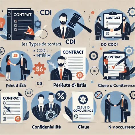 Schéma organisationnel des types de contrats agricoles : Apprentissage, Saisonnalité et CDI/CDD