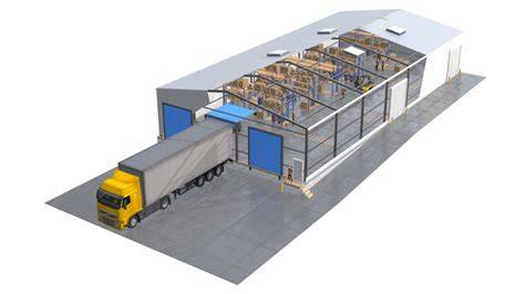 plateforme logistique agricole avec zone de stockage et chambre froide