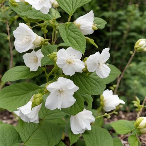 Photo d'un seringat en fleur dans un jardin paysager