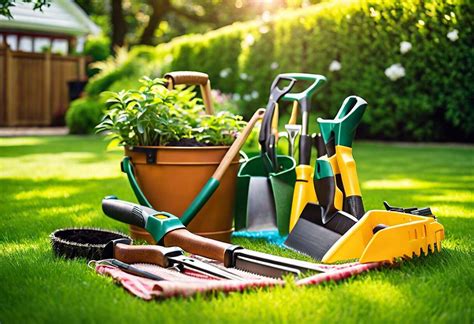 Jardinier travaillant avec des outils de jardinage