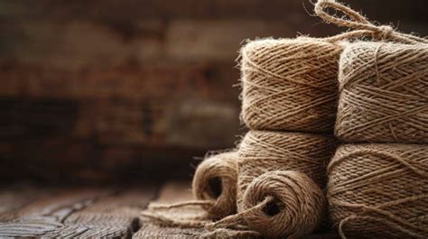 Gros plan sur une ficelle de jute et ses fibres