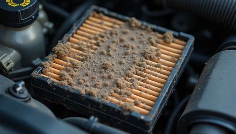 Photo montrant un filtre à air de débroussailleuse encrassé comparé à un filtre propre