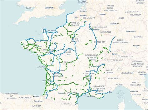 Carte de l'itinéraire cyclable le long de la voie verte du Mont-Saint-Michel