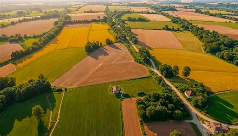 paysage agricole diversifié dans le Sud-Ouest avec des parcelles de céréales et de légumineuses
