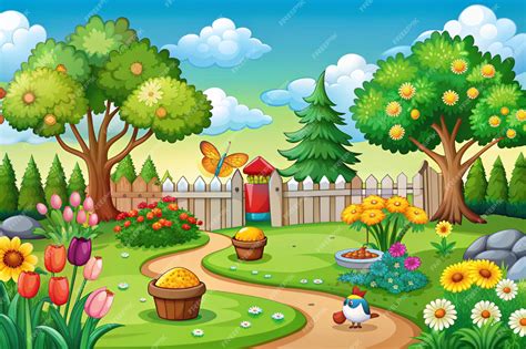 Illustration d'un jardin de roses colorées