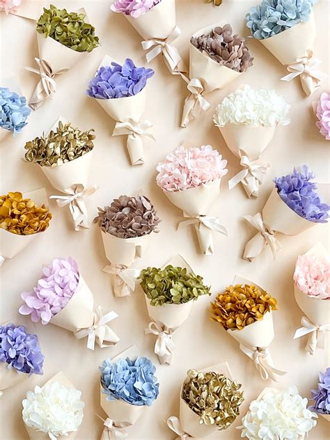 Bouquet d'hortensias stabilisés pour mariage