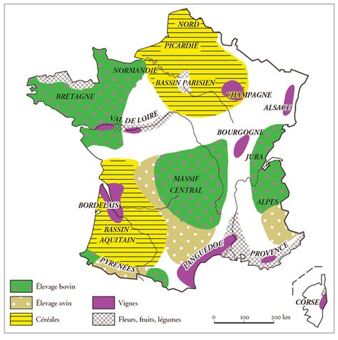 Carte de France montrant les régions de production céréalière où la paille est abondante