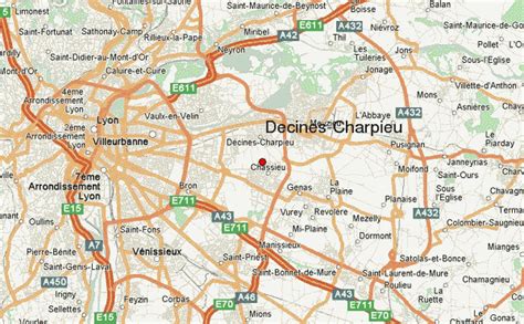 Plan de Décines-Charpieu avec l'emplacement de l'Allée des Géraniums