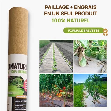 Comparatif visuel entre une toile de paillage synthétique et une toile biodégradable en fibre de coco