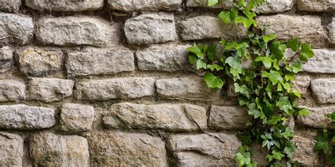 Lierre sur un mur de pierre