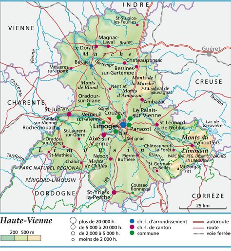 Carte de la Haute-Vienne avec la ville du Dorat mise en évidence
