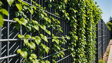 Diverses plantes grimpantes sur un grillage