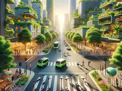 Illustration conceptuelle d'une ville intégrant des serres verticales et des vergers urbains pour une autonomie alimentaire complète