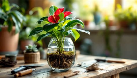 anthurium dans un intérieur chaleureux avec des lumières douces
