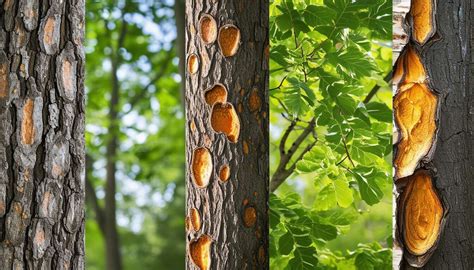 Comparaison visuelle entre un arbre sain et un arbre atteint de chancre