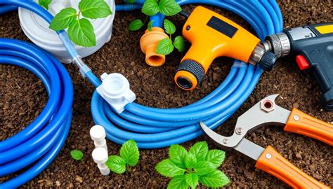 Schéma d'un système d'irrigation par goutte-à-goutte dans un potager en carrés