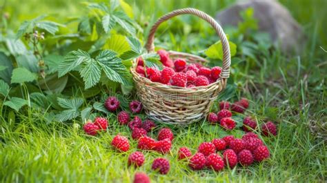 Panier de framboises variées