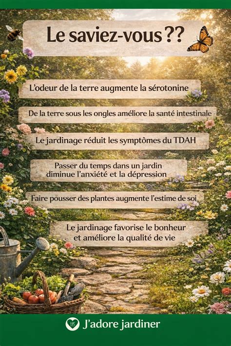 infographie - bienfaits du jardinage