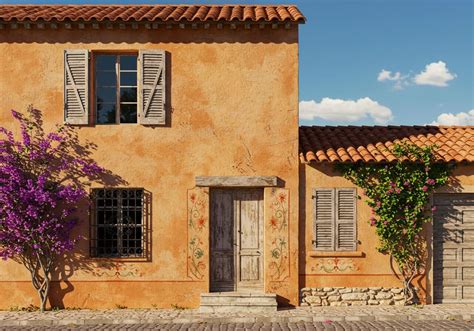 Photographie montrant une façade de maison ancienne parfaitement entretenue par un lierre taillé