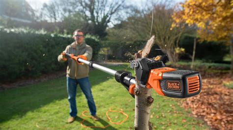 Image de l'élagueuse sur perche Black+Decker PS7525 en action