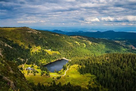 Panorama hivernal du massif des Vosges avec ses forêts enneigées