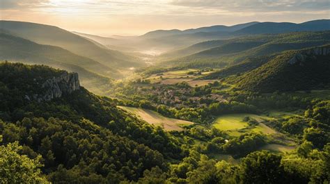 Paysage des Cévennes lozériennes avec ses vergers traditionnels