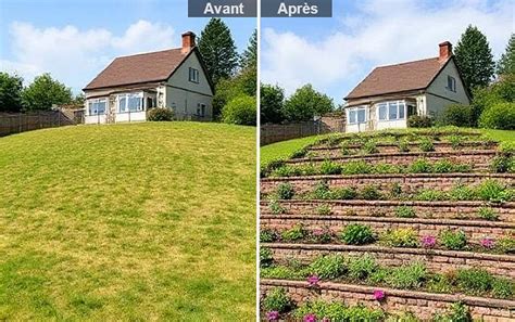Illustration montrant le positionnement des purges automatiques au point bas d'un terrain en pente