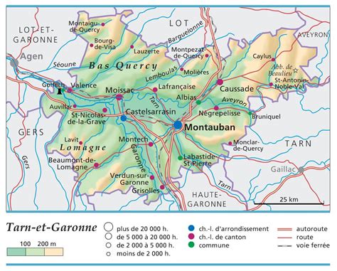 Carte topographique et agricole du Tarn-et-Garonne mettant en avant les zones arboricoles