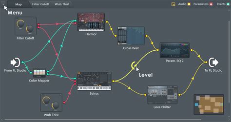 Exemple d'interface du plugin Patcher dans FL Studio