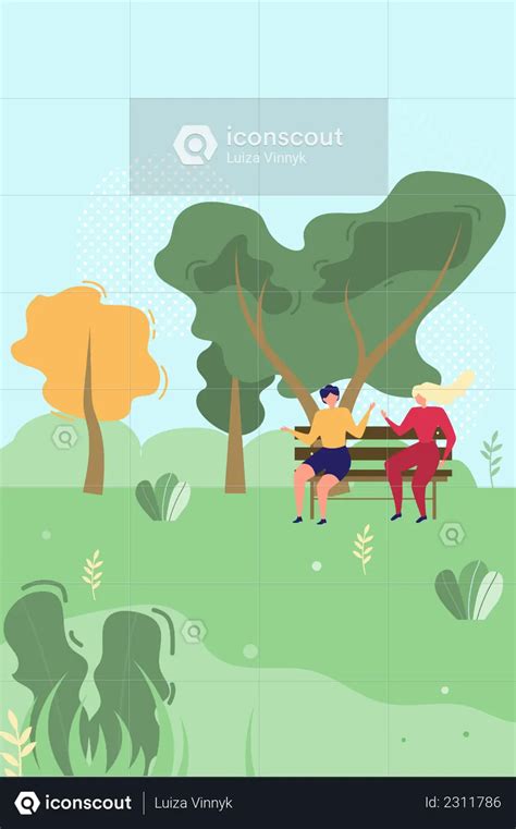 Illustration deux femmes sur un banc
