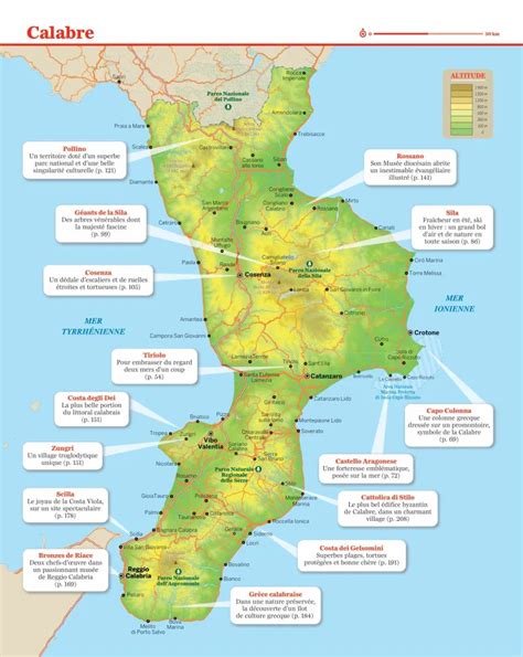 carte de la région de Calabre en Italie