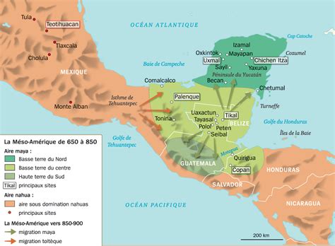 carte ancienne amérique du sud aztèque maya