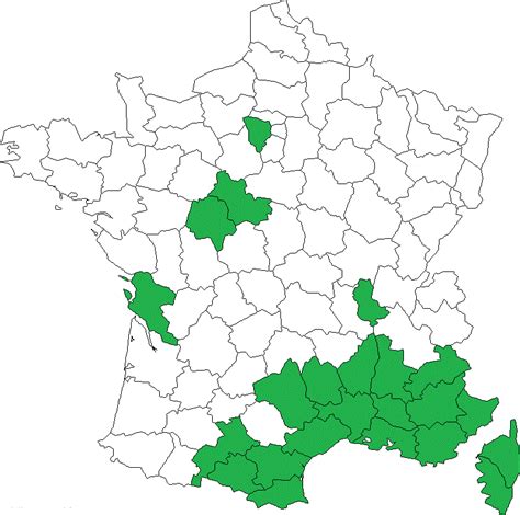 Carte de la répartition naturelle du Pinus mugo en Europe