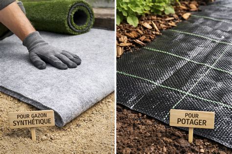 Comparaison entre toile de paillage synthétique et organique