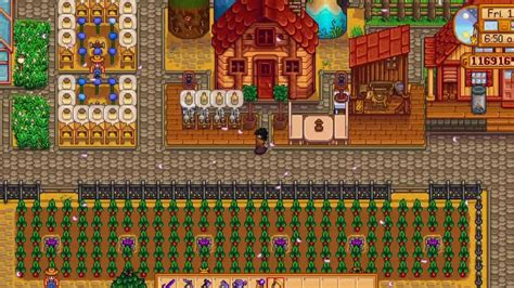 Capture d'écran de Stardew Valley montrant la ferme du joueur en plein aménagement