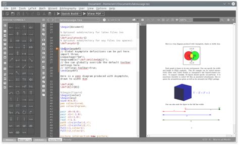 Capture d'écran de l'interface d'un éditeur LaTeX en ligne