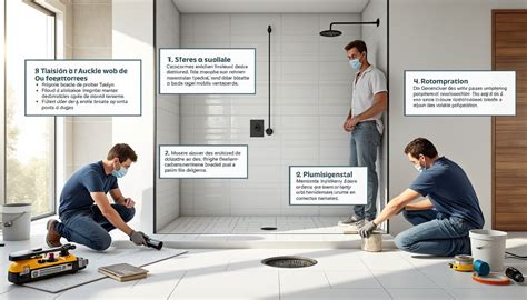 Détail de l'installation de la membrane dans une douche