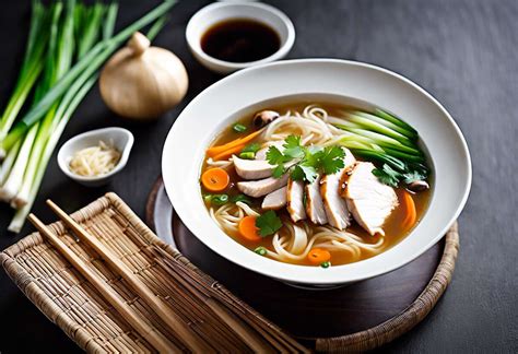 Plat de soupe chinoise à la coriandre et au citron vert