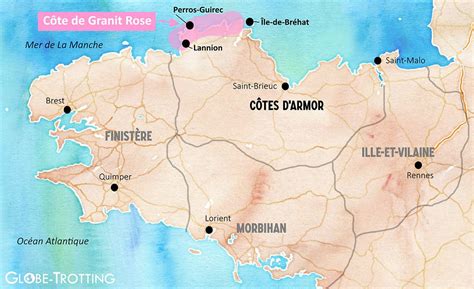 Carte de la Côte de Granit Rose