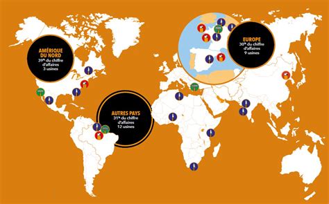 Carte des pays où la marque Devès est présente