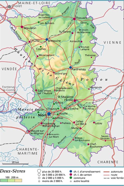 carte des Deux-Sèvres avec Parthenay