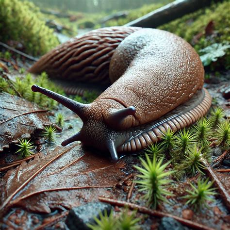 Limace dévorant une plante