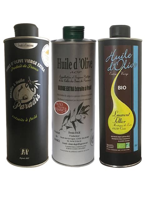 Diverses huiles d'olive AOP