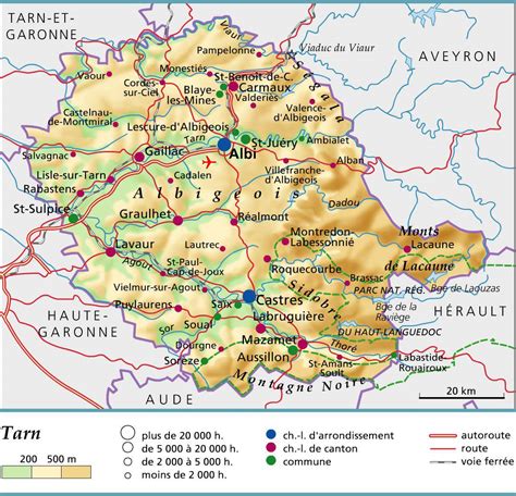 Carte du Tarn avec la localisation des fermes Brin de Ferme